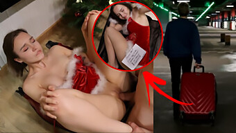 Amateur Couple Gets Naughty In Dog Style Position Under The Christmas Tree