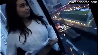 Stunning Asian Teen Reveals Her Large Breasts In Public