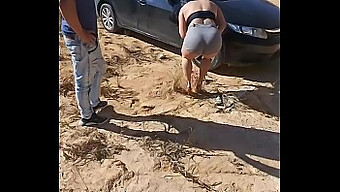 Big Booty Latina Gets Caught In The Act By A Horny Mechanic