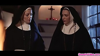 Blonde Nuns In Lingerie Indulge In Lesbian Oral Pleasure