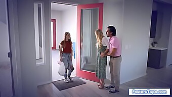 Una Milf Y Su Padrastro Se Turnan Para Dominar Y Complacer A Su Joven Hijastra.