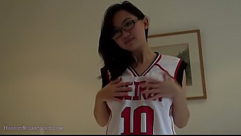 Adorable Asian Teen With Big Boobs Cosplays Kuroko No Basket Manga