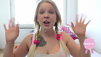 Cute Girl With Natural Tits Gets Covered In Cum