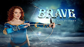 Brave Merida, Une Adolescente Rousse, Prend Avec Enthousiasme Une Grosse Bite En Cosplay 3d