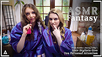 Teen Customers Get Intimate With Lesbian Hair Stylists In Pov Video