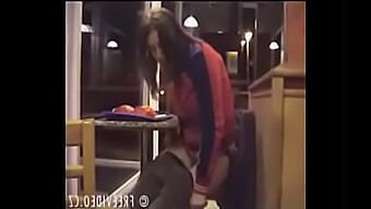 A Woman Urinates On The Ground Of A Quick Service Restaurant